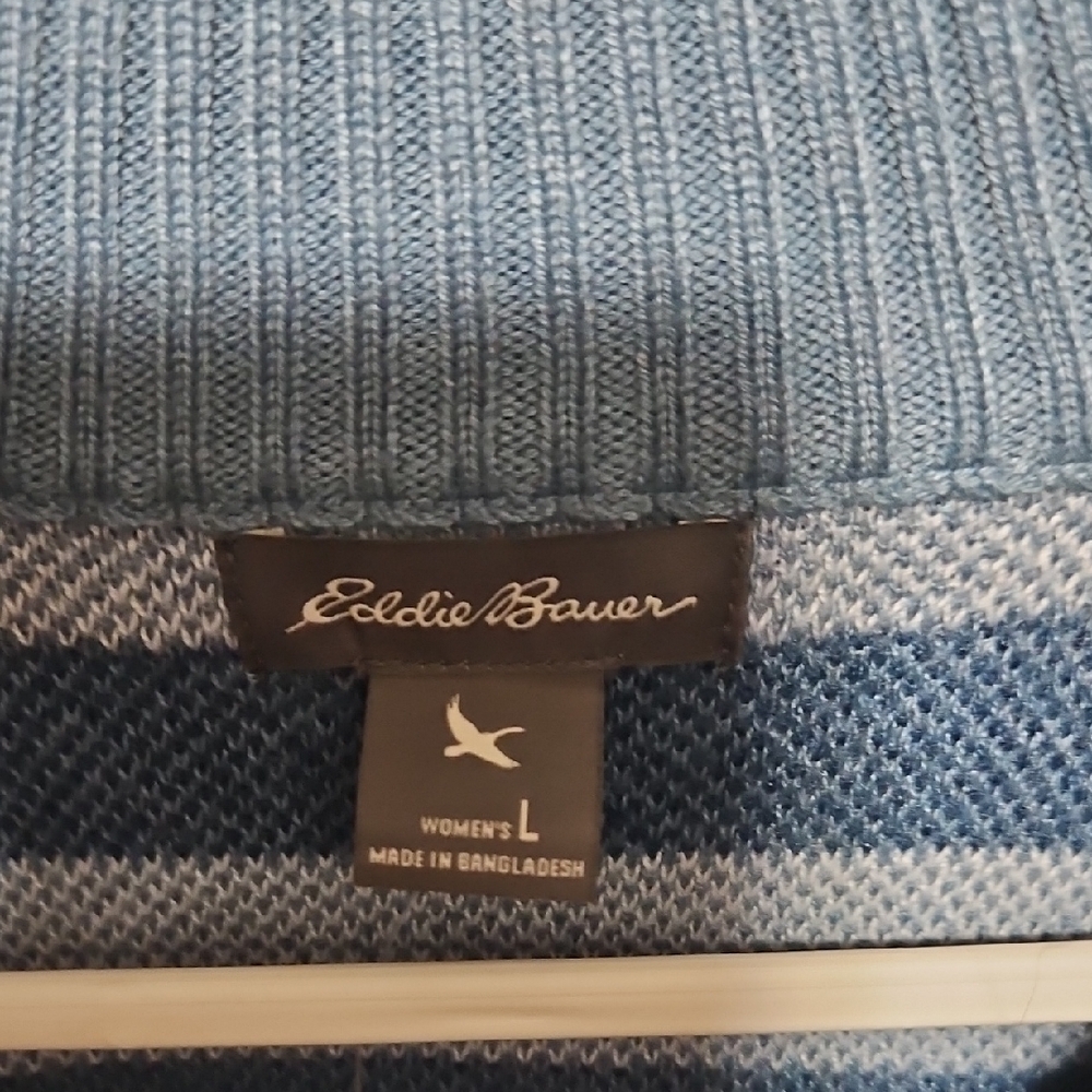 Blue Patterned Half-Zip Sweater NWT - image 5